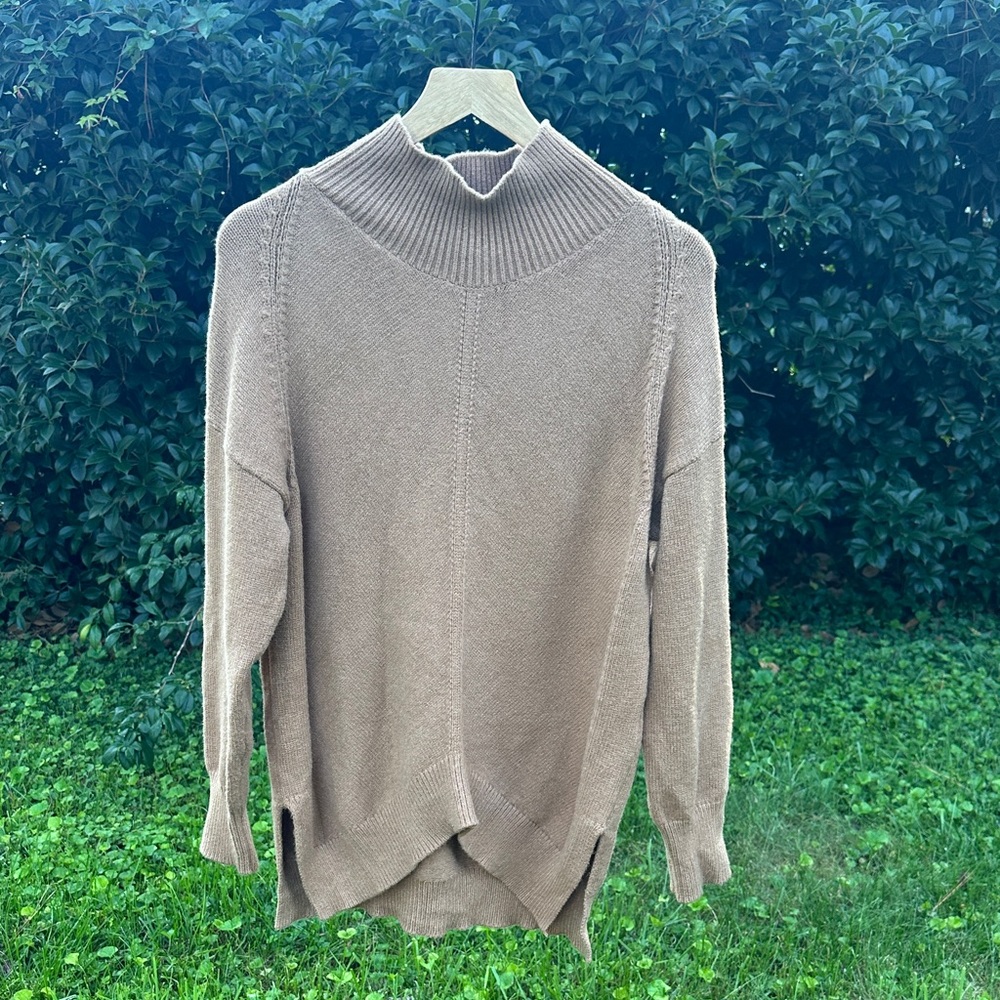 Anthropologie Tan Cowl Neck Sweater